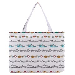 Decoration Element Style Pattern Zipper Medium Tote Bag