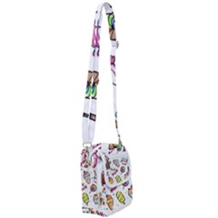 Doodle Cartoon Drawn Cone Food Shoulder Strap Belt Bag