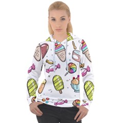 Doodle Cartoon Drawn Cone Food Women s Overhead Hoodie by Hannah976