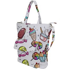 Doodle Cartoon Drawn Cone Food Shoulder Tote Bag