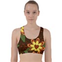Floral Hearts Brown Green Retro Back Weave Sports Bra View1