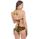 Floral Hearts Brown Green Retro Tie It Up Bikini Set View2