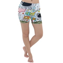 Sketch Cute Child Funny Lightweight Velour Yoga Shorts by Hannah976