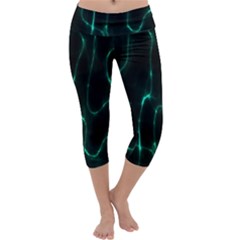 Green Pattern Background Abstract Capri Yoga Leggings by Hannah976