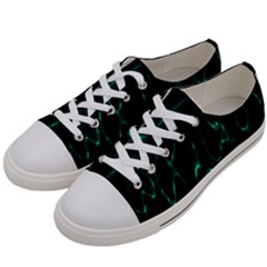 Green Pattern Background Abstract Women s Low Top Canvas Sneakers