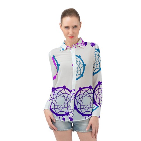 Dreamcatcher Dream Catcher Pattern Long Sleeve Chiffon Shirt by Hannah976