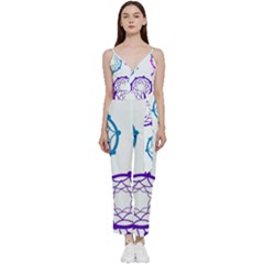 Dreamcatcher Dream Catcher Pattern V-neck Camisole Jumpsuit by Hannah976