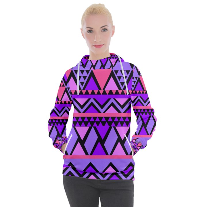 Seamless Purple Pink Pattern Women s Hooded Pullover