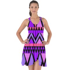 Seamless Purple Pink Pattern Show Some Back Chiffon Dress