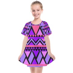 Seamless Purple Pink Pattern Kids  Smock Dress