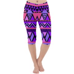 Seamless Purple Pink Pattern Lightweight Velour Cropped Yoga Leggings by Hannah976