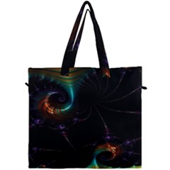 Fractal Transfer Metallic Black Canvas Travel Bag by Hannah976