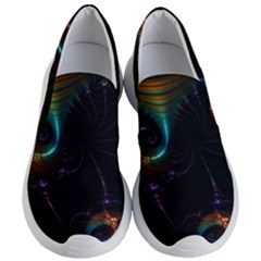 Fractal Transfer Metallic Black Women s Lightweight Slip Ons