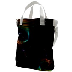 Fractal Transfer Metallic Black Canvas Messenger Bag by Hannah976