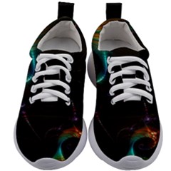 Fractal Transfer Metallic Black Kids Athletic Shoes by Hannah976