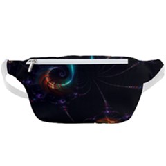 Fractal Transfer Metallic Black Waist Bag  by Hannah976