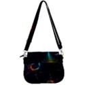 Fractal Transfer Metallic Black Saddle Handbag View3