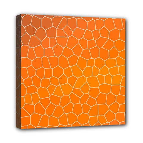 Orange Mosaic Structure Background Mini Canvas 8  x 8  (Stretched)