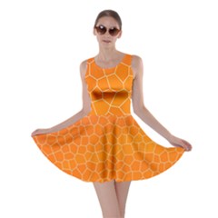 Orange Mosaic Structure Background Skater Dress