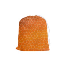 Orange Mosaic Structure Background Drawstring Pouch (Medium)