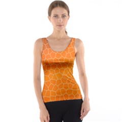 Orange Mosaic Structure Background Women s Basic Tank Top by Hannah976