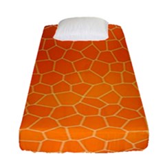 Orange Mosaic Structure Background Fitted Sheet (Single Size)