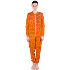 Orange Mosaic Structure Background OnePiece Jumpsuit (Ladies)