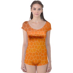 Orange Mosaic Structure Background Boyleg Leotard 