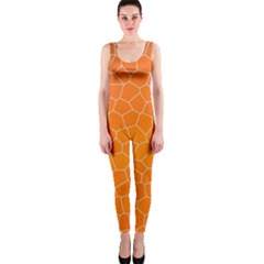 Orange Mosaic Structure Background One Piece Catsuit