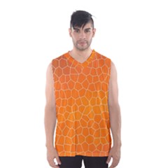 Orange Mosaic Structure Background Men s Basketball Tank Top