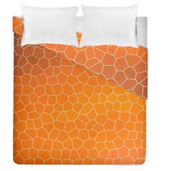 Orange Mosaic Structure Background Duvet Cover Double Side (Queen Size)