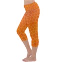 Orange Mosaic Structure Background Capri Yoga Leggings View2