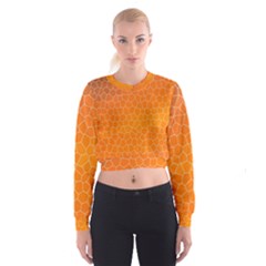 Orange Mosaic Structure Background Cropped Sweatshirt