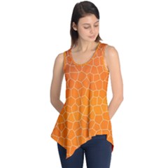 Orange Mosaic Structure Background Sleeveless Tunic