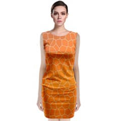 Orange Mosaic Structure Background Classic Sleeveless Midi Dress