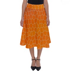 Orange Mosaic Structure Background Perfect Length Midi Skirt