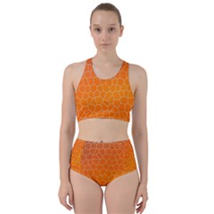 Orange Mosaic Structure Background Racer Back Bikini Set