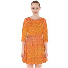 Orange Mosaic Structure Background Smock Dress