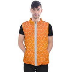 Orange Mosaic Structure Background Men s Puffer Vest