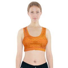 Orange Mosaic Structure Background Sports Bra With Pocket