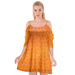 Orange Mosaic Structure Background Cutout Spaghetti Strap Chiffon Dress