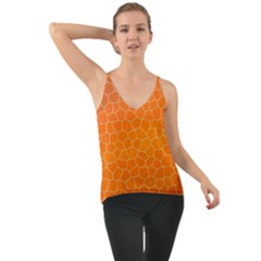 Orange Mosaic Structure Background Chiffon Cami