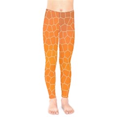 Orange Mosaic Structure Background Kids  Leggings