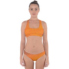 Orange Mosaic Structure Background Cross Back Hipster Bikini Set