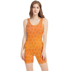 Orange Mosaic Structure Background Women s Wrestling Singlet