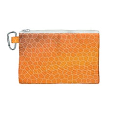 Orange Mosaic Structure Background Canvas Cosmetic Bag (Medium)