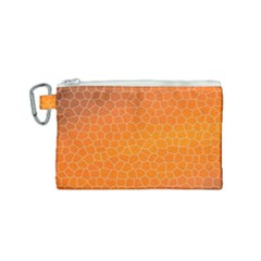 Orange Mosaic Structure Background Canvas Cosmetic Bag (Small)