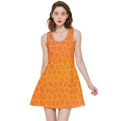 Orange Mosaic Structure Background Inside Out Reversible Sleeveless Dress