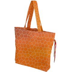 Orange Mosaic Structure Background Drawstring Tote Bag