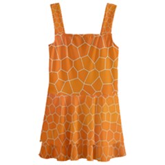 Orange Mosaic Structure Background Kids  Layered Skirt Swimsuit